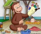 Любопытные обезьяны Джордж делает кукол